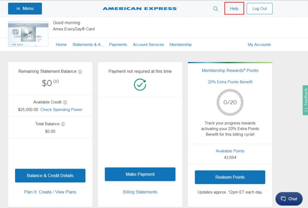 AmEx Help