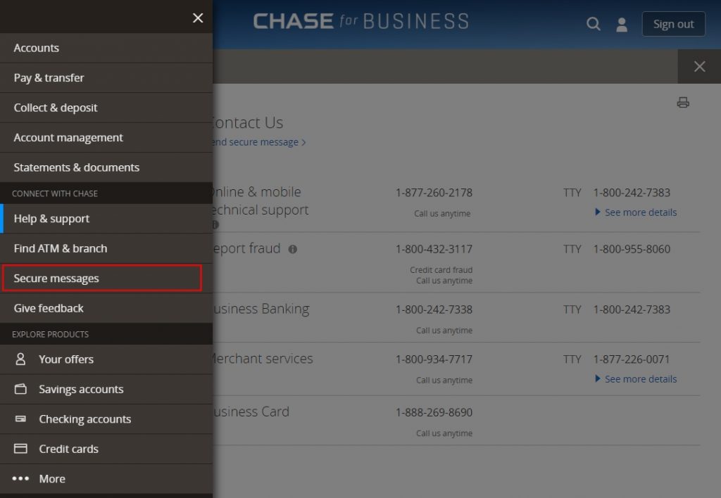 Chase Secure Messages