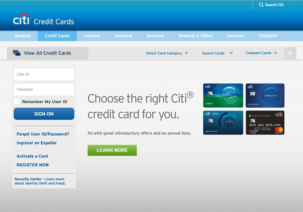 Citi Homepage