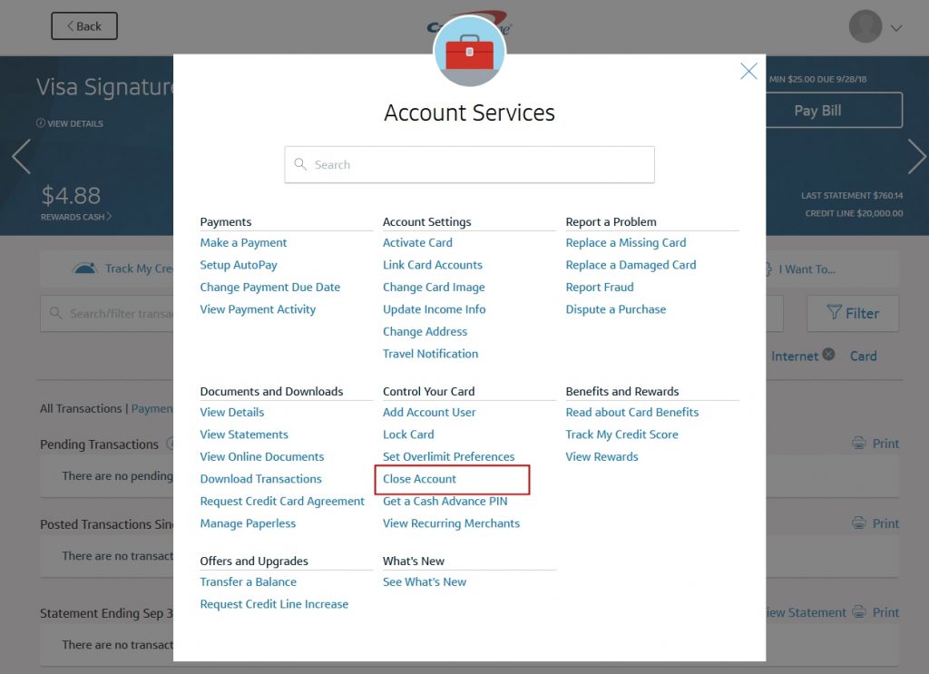 Capital One Account Services