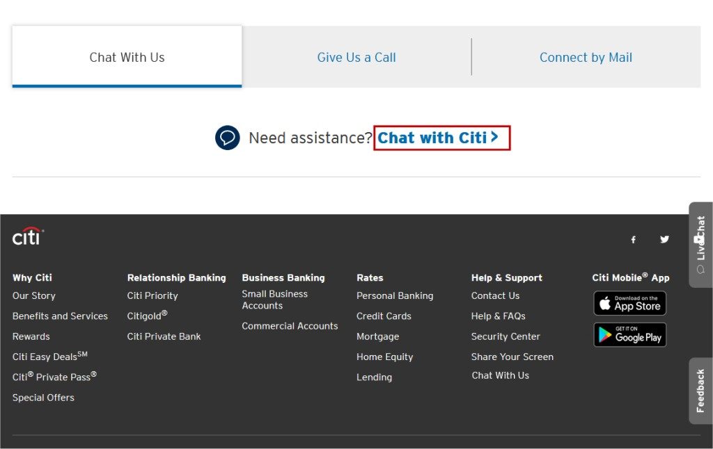 Chat with Citi