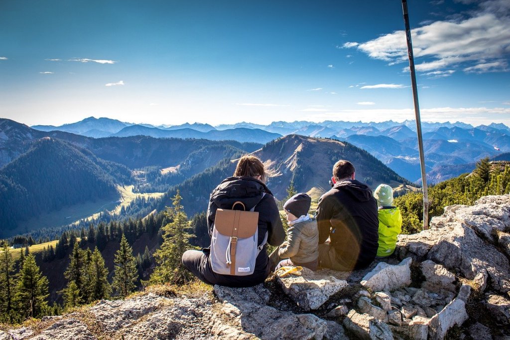 Family Enjoying Mountain Views