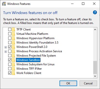 Enable Windows Sandbox