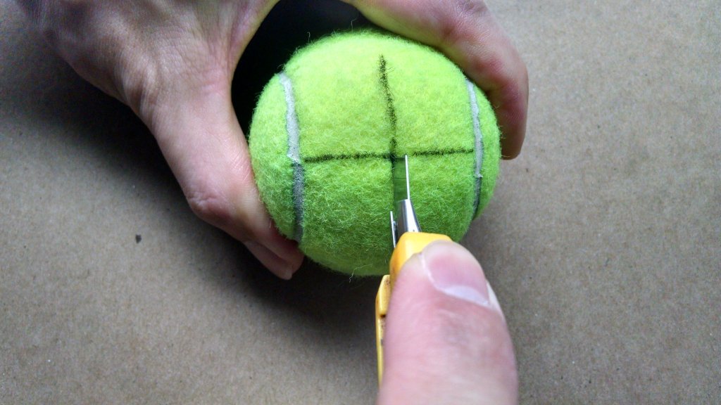 Cutting Tennis Ball