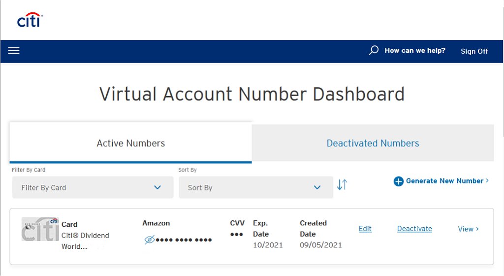 Citi Virtual Account Number Dashboard