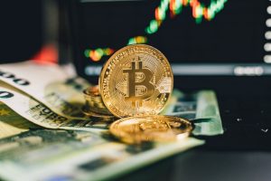 Crypto Trading Bitcoin on Laptop