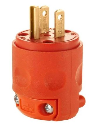 Three Prong Orange Round Plug