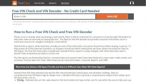iSeeCars Free VIN Check Screenshot