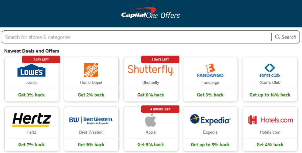 Capital One Offers Tiles
