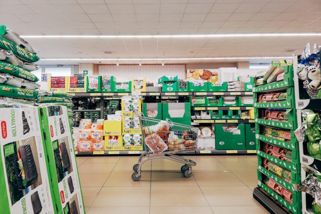 Shopping Cart in Grocery Store