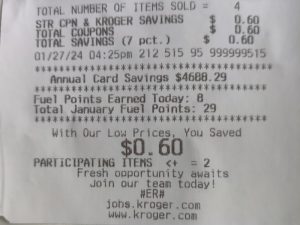 Grocery Rewards Total Savings with 867-5309