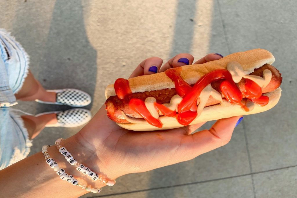 Hot Dog with Ketchup and Mustard