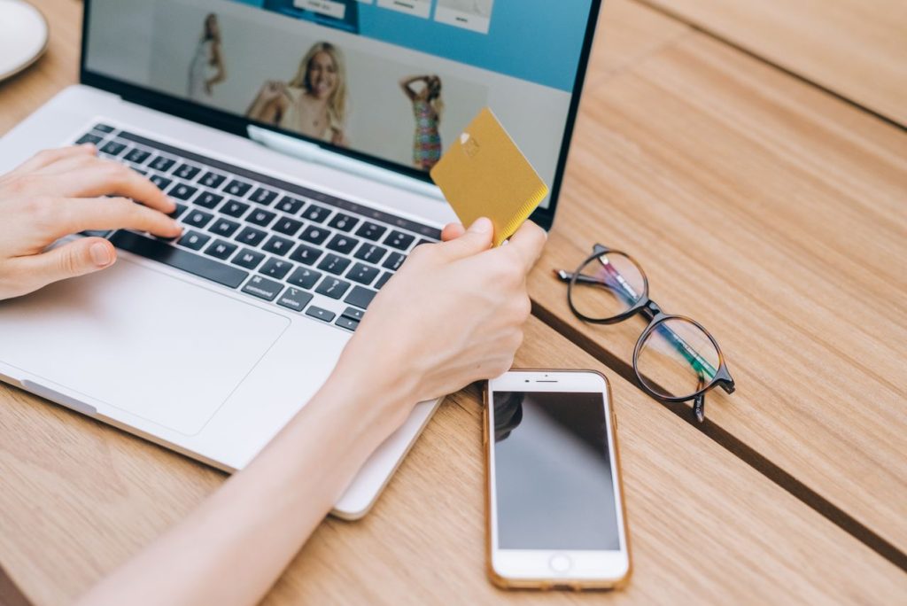 Online Shopping on Laptop